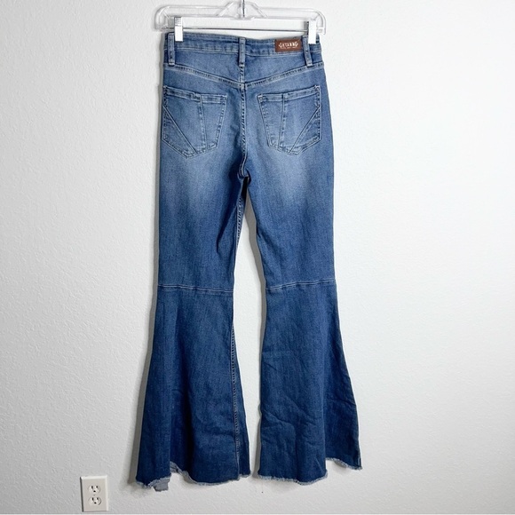 Shyanne Jeans Women 28 Long Super Flare Distressed Bell Bottom 35” U - Picture 8 of 13